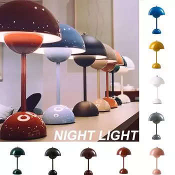 Светодиодная настольная лампа Беспроводные светодиодные настольные лампы Ночной светильник Настольная лампа с 3 режимами яркости Декоративная настольная лампа в стиле ретро One Size красный