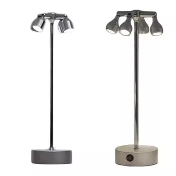 Светодиодная настольная лампа для бара, декоративная настольная лампа, теплый свет, высокая лампа для чтения на столбе, прикроватная лампа на батарейках для бара, ресторана KTV серебряный