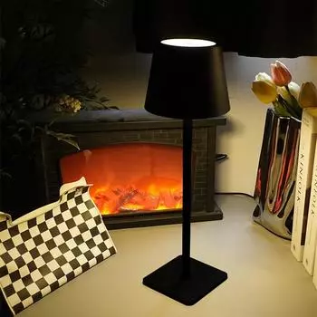 Светодиодная настольная лампа для бара, ресторана, беспроводная настольная лампа для офиса, водонепроницаемая сенсорная лампа с зарядкой через USB, ночник белый