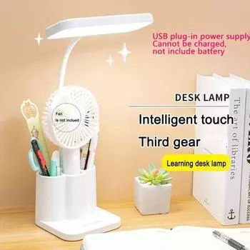 Светодиодная настольная лампа для чтения, переносная учебная лампа с USB-портом, настольная лампа с сенсорным управлением и защитой глаз, освещение для офиса 0-5W белый