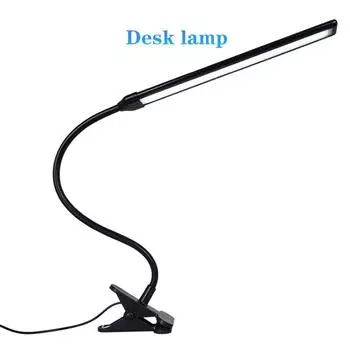 Светодиодная настольная лампа для защиты глаз Настольная лампа с питанием от USB Настольная лампа с зажимом и переключателем 9-ступенчатая регулировка яркости для чтения white light