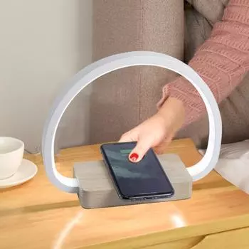 Светодиодная настольная лампа для защиты глаз, многофункциональная беспроводная зарядка, настольная лампа для спальни, ночник для обучения с датчиком