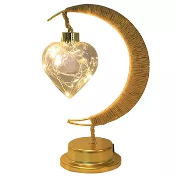 Светодиодная настольная лампа Moon Iron Moon Nightlight Ornament для спальни, гостиной I Battery