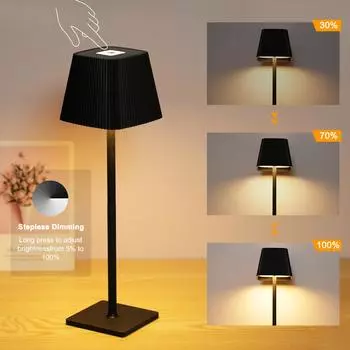 Светодиодная настольная лампа Neoglint Современная светодиодная настольная лампа с сенсорным управлением, регулируемый ночник с 3 цветовыми температурами для гостиной чёрный