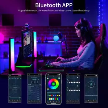 Светодиодная настольная лампа RGB с музыкальным управлением и Bluetooth, настольное освещение для телевизора, подсветка, настольная лампа, игровая подсветка, декор