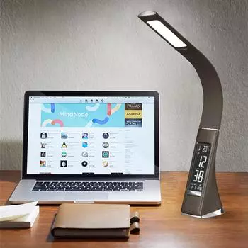 Светодиодная настольная лампа с дистанционным управлением, регулируемая офисная лампа для ухода за глазами, USB-зарядка, сенсорное управление, функция памяти, настольные лампы для чтения чёрный