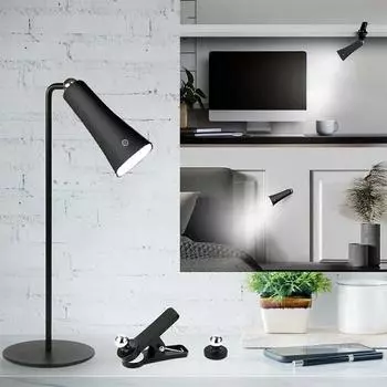 Светодиодная настольная лампа с плавной регулировкой яркости, питание от USB, для спальни, кабинета, прикроватного светильника, украшения рабочего стола, ночника, настольных ламп 3 Light Color чёрный