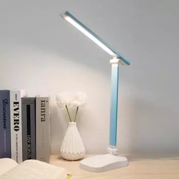 Светодиодная настольная лампа с зарядкой через USB, теплый белый свет, три режима, регулируемая яркость, сенсорный выключатель, маленькая настольная лампа