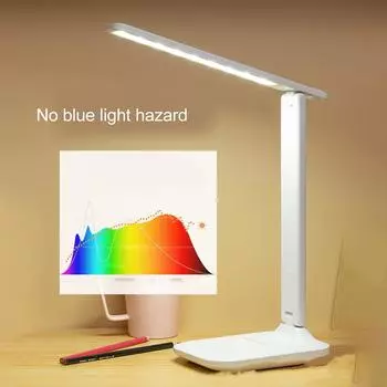 Светодиодная настольная лампа с защитой глаз, белая, с USB-зарядкой, сенсорным выключателем, складная, для домашнего обучения студентов