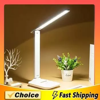 Светодиодная настольная лампа с защитой глаз, сенсорная, регулируемая, складная настольная лампа для студенческого общежития, лампа для чтения со встроенной батареей