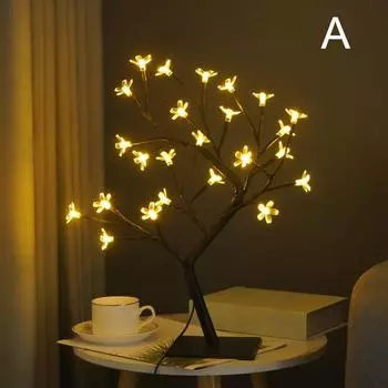 Светодиодная настольная лампа Свет Роза Цветок Дерево USB Декорация Вечеринка Детская комната Подарок Лампа Роза Украшение для дома