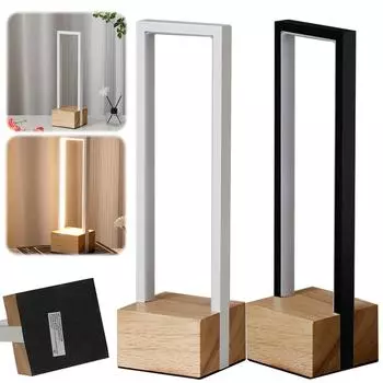 Светодиодная настольная лампа USB ночник лампа 3 цветовых температуры плавная регулировка яркости деревянная основа A