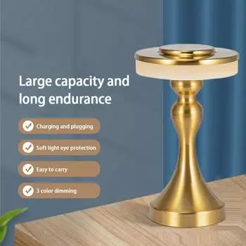 Светодиодная настольная лампа USB перезаряжаемая романтическая сенсорная ночник для столовой бара отеля кофе декор розового золота