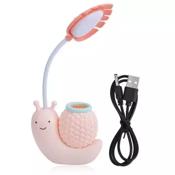 Светодиодная настольная лампа USB зарядка улитка животное защита глаз настольная лампа с регулируемым углом белый свет