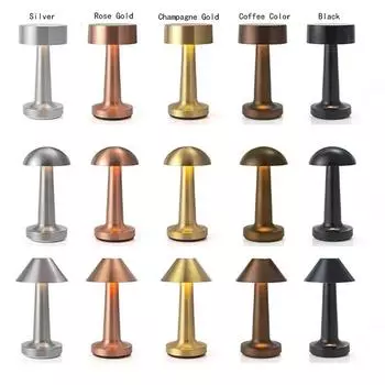 Светодиодная настольная лампа в стиле ретро-бара, журнальный столик, перезаряжаемый сенсорный датчик, беспроводной ночник, ресторан, декор гостиной, светильник Silver