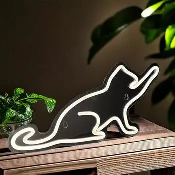 Светодиодная неоновая вывеска «Кошка и собака», ночник с питанием от USB, 3D настенный декор, неоновые вывески для спальни, гостиной, декор, подарок для детей