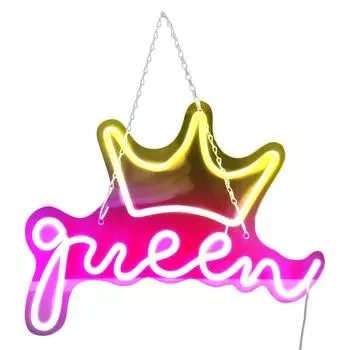 Светодиодная неоновая вывеска яркая с питанием от USB декоративная корона королева настенный неоновый светильник для детской комнаты спальня вечеринка