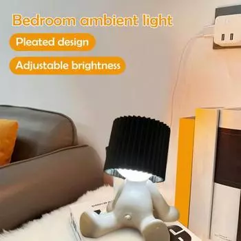 Светодиодная ночник Naughty Boy Креативная настольная лампа Мягкий свет без мерцания с регулировкой яркости оранжевый