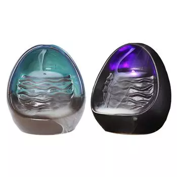 Светодиодная обратная горелка для благовоний, статуэтка, керамический держатель для благовоний Zen чёрный