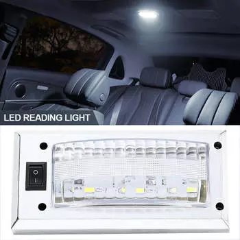 Светодиодная панель 12 В-24 В, лампа для чтения в салоне автомобиля, высокая яркость, освещение салона для фургона, грузовика, автофургона, лодки, кемпера, включение и выключение