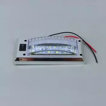 Светодиодная панель 12 В-24 В, лампа для чтения в салоне автомобиля, высокая яркость, освещение для фургона, грузовика, автофургона, лодки, кемпера, включение и выключение серебряный