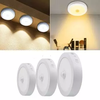 Светодиодная панельная лампа, потолочный светильник, современный светодиодный потолочный светильник, 6 Вт, 12 Вт, 18 Вт, 85-265 В, кухня, ванная комната, датчик движения, PIR, умная лампа 6W белый
