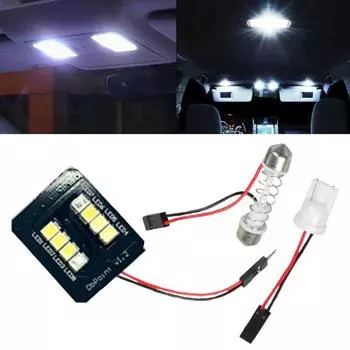 Светодиодная панель Ome Light 2835 8smd, автомобильная лампа для чтения и карт, автомобильная лампа для салона с адаптером T10, основание гирлянды 12 В постоянного тока