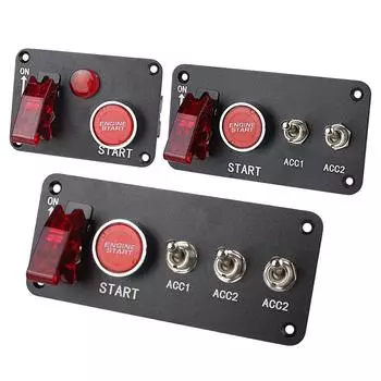 Светодиодная панель переключателей зажигания, кнопки запуска и остановки двигателя для лодок, морских грузовиков, автомобильных аксессуаров 12 В, панель переключателей зажигания для гоночных автомобилей 3 in 1