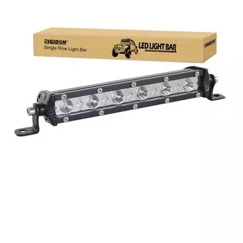 Светодиодная панель RIGIDON 1 ряд, светодиодный рабочий фонарь для автомобиля, совместимый с 12 В/24 В, 7 дюймов, 30 Вт, прожектор (1 кусок)