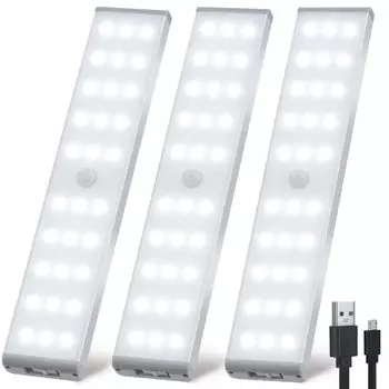 Светодиодная панель USB-датчика для кухни, 3 шт., 20 см, высокая яркость, холодный белый свет, Adoric, прямая трубчатая панель, оснащенная функцией приклеивания