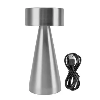 Светодиодная переносная металлическая настольная лампа с сенсорным датчиком, 3 цвета, плавная регулировка яркости, прикроватная лампа серебряный