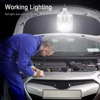 Светодиодная перезаряжаемая лампочка, супер яркая, с высоким люменом, энергосберегающая, 3 режима, без мерцания, уличная светодиодная лампа для использования в помещении 60W белый