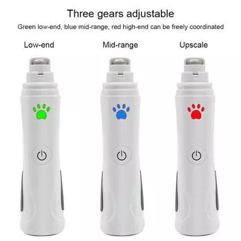 Светодиодная перезаряжаемая шлифовальная машинка для ногтей для собак, безболезненная USB электрическая машинка для стрижки ногтей с кошачьими лапами, триммер для ухода за волосами, пилка белый