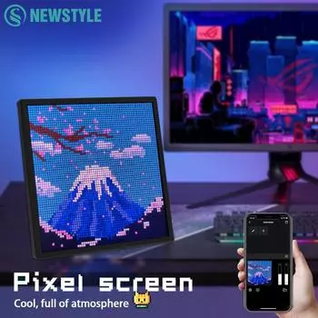 Светодиодная пиксельная рамка дисплея 64x64 Bluetooth APP Control Pixel LED экран DIY Граффити Узоры Текст для домашнего декора Игровой энтузиаст EU Plug