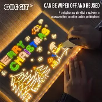 Светодиодная подсветка, акриловая доска для сообщений, стираемая USB-доска для рисования для детей, CIY, подарки на день рождения, рекламные щиты для бара