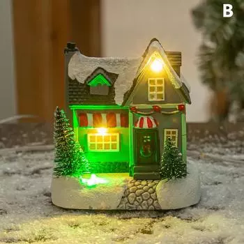 Светодиодная подсветка для маленькой деревенской сцены в доме, рождественский декор, рождественские украшения, рождественские подарки на Новый год