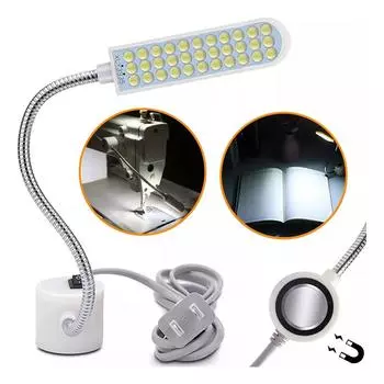 Светодиодная подсветка для швейной машины 2 Вт для верстака, токарного станка, сверлильного станка, дневной свет, белая гибкая рабочая лампа с гусиной шеей