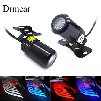 Светодиодная подсветка двери автомобиля с крыльями ангела для мотоцикла, логотип, теневая лампа, белый, синий, красный, зеленый, проектор, светодиодная подсветка для ковров белый