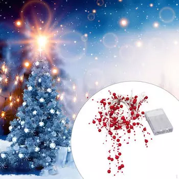 Светодиодная подсветка из бисера, рождественская гирлянда в виде феи для спальни, подарок красный