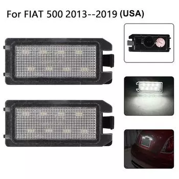 Светодиодная подсветка номерного знака 5700K, белый, 2 шт. для FIAT 500C 2013--2019. Светодиодная лампа для салона автомобиля, номерная лампа 12 В, 0,17 А, 50000 H. белый