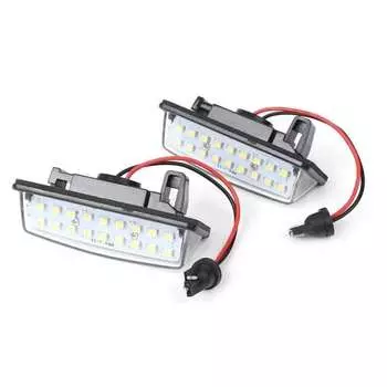 Светодиодная подсветка номерного знака Nissan, 18 светодиодов 6500K, супер-белая подсветка номерного знака, оригинальный сменный блок освещения Nissan Teana Wingroad Note Elgrand E5