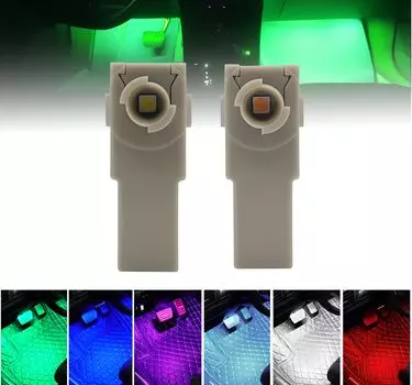 Светодиодная подсветка салона для ног Toyota многоцветная [2 шт.] (зеленый) [продукт] зелёный