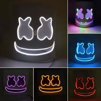 Светодиодная подушка для лица DJ Music Festival Full Head Light Up Face Cushion Halloween разноцветный