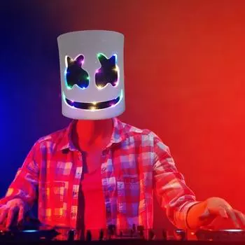 Светодиодная подушка для лица DJ на Хэллоуин с подсветкой на всю голову и музыкой