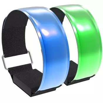 Светодиодная повязка на руку с USB-зарядкой для ночи и световой пояс для предотвращения ночного отражения на липучке, удобная в носке, синяя, для спорта, бега, джоггинга,