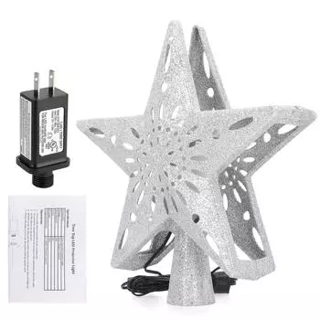 Светодиодная проекционная лампа для украшения рождественской елки, вращающаяся снежинка, проектор, украшение, серебро