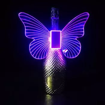 Светодиодная RGB-бабочка с крыльями, украшение для шампанского, стробоскопическая палочка, вспышка для шампанского, винный сервиз, бутылка, бенгальская лампа 220V EU UK AU Plug