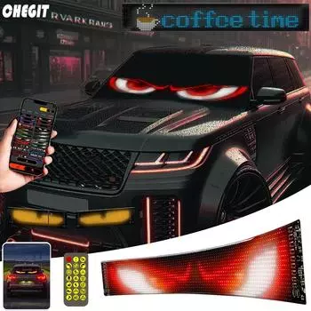 Светодиодная RGB-матрица для автомобильного знака, светодиодная пиксельная панель, программируемая с помощью приложения Bluetooth, светодиодная панель с гибким дисплеем 1PCS