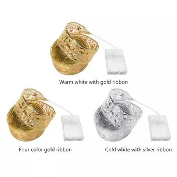 Светодиодная рождественская светящаяся лента-подвеска из медной проволоки, банты, светящиеся украшения для вечеринок, праздничные принадлежности для террасы, дорожки, столовой C