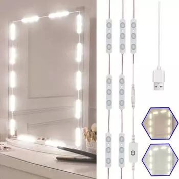 Светодиодная сенсорная лента 6/42LED Light USB Light LED Cabinet Light Зеркальное освещение Зеркало для макияжа USB Dimmable Strip Light